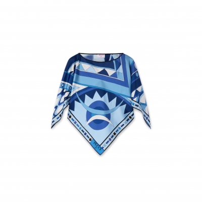 PUCCI VIVARA PRINT CAPE BLOUSE 5URM985U816P22